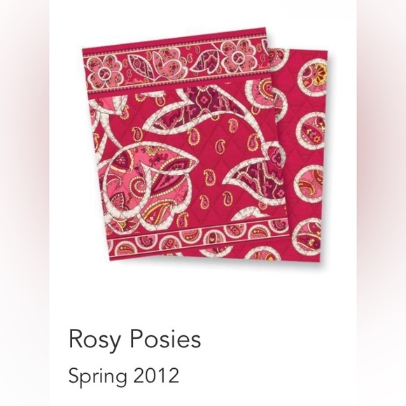 Vera Bradley Mini Tri-Fold Bag Organizer w/ Tie Closure - Rosy Posies (retired) - Picture 5 of 6